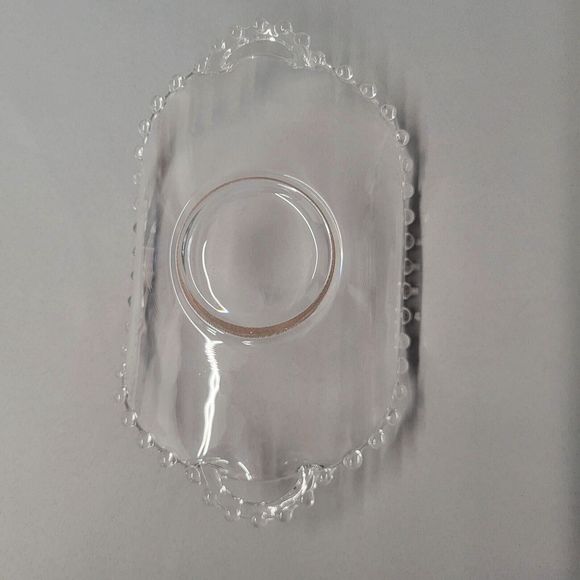 Imperial Candlewick Clear Glass Candy Dish Bowl Server Double Handle Fluted - Picture 4 of 10